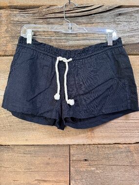 Roxy Linen blend shorts with drawstring, Small, Black